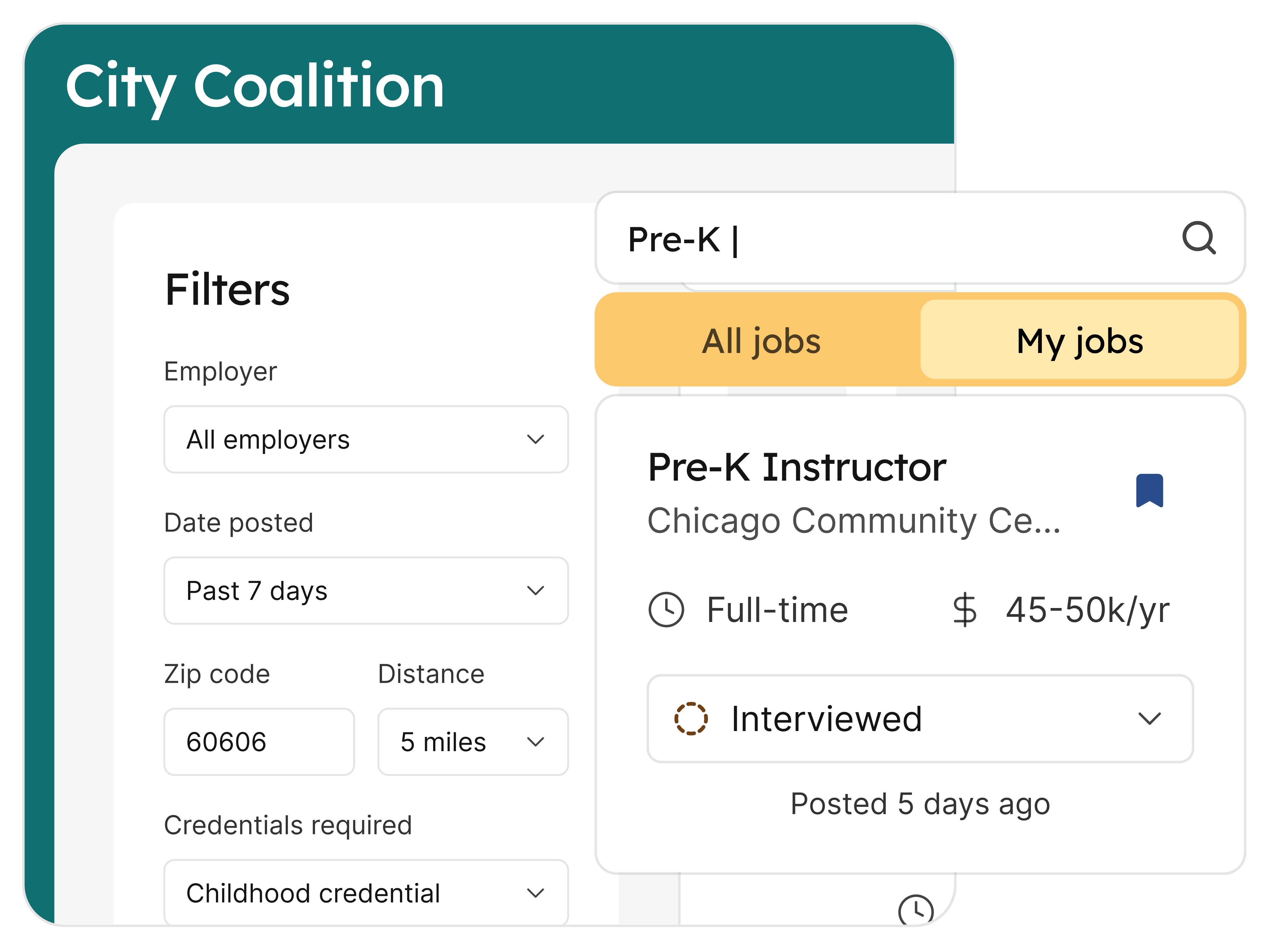STEAMe Workforce Initiative Job Portal - Advanced filters by credential, sector, employer, or distance